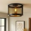 LED Deckenlampe Schlafzimmerleuchte, Gitterschirm gold schwarz Bild 2