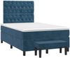 vidaXL Boxspringbett mit Matratze Dunkelblau 120x200 cm Samt 3138017 Bild 3