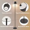 ZMH Stehlampe Wohnzimmer LED Dimmbar Stehleuchte - Schwarz Standleuchte Modern USB Akku Stehlampe Lampe mit 3 Farbtemperaturen für Schlafzimmer Arbeitszimmer und Büro 125 cm Bild 5