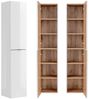 Badmöbel Set mit Doppel-Waschtisch inkl. 2 Keramik-Becken TOSKANA-56 Hochglanz weiß/Wotaneiche B/HT ca. 260/200/46 cm Bild 5