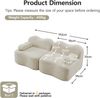 Ecksofa Beige mit tiefer Sitzfläche, Samtbezug und modularer Wellenform, rahmenloses Wohnzimmersofa,70x192x98 cm Bild 5