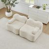 Ecksofa Beige mit tiefer Sitzfläche, Samtbezug und modularer Wellenform, rahmenloses Wohnzimmersofa,70x192x98 cm Bild 3