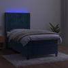 vidaXL Polsterbett mit Matratze & LED Dunkelblau 80x200 cm Samt Bild 3