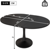 Esstisch 100/140x100x75 cm, ausziehbar, oval – MDF-Tisch in Schwarz Bild 4
