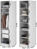 Selsey 'Moonir' Kleiderschrank 2-türig mit Kleiderstange und Schubladen, greige 200 x 100 x 57 cm Bild 5
