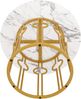 Runder Esstisch H 76 x T 100 x B 100 cm, MDF-Tischplatte in Weiß mit Metallbeinen in Gold Bild 5