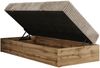 Boxspringbett, Einzelbett WOOD ZERO 90 x 200 cm, Hotelbett ohne Kopfteil, Bett mit Stauraum, 7-Zonen Multipocket-Matratze - Hellbraun Cordstoff - H3 - Topper Visco Bild 5