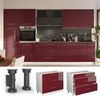 Küchenunterschrank Fame-Line Bordeaux Hochglanz/Weiß 100 cm, AP Marmor Vicco Bild 3