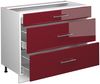 Küchenunterschrank Fame-Line Bordeaux Hochglanz/Weiß 100 cm, AP Marmor Vicco Bild 5