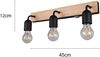 LED Bad Wandleuchte mit Holz und Schalter, 3-flammig Breite 45cm Bild 4