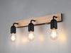 LED Bad Wandleuchte mit Holz und Schalter, 3-flammig Breite 45cm Bild 3
