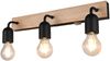 LED Bad Wandleuchte mit Holz und Schalter, 3-flammig Breite 45cm Bild 2