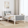 vidaXL Bettrahmen mit Kopfteil Hellgrau 80 x 200 cm Stoff 878363 Bild 4