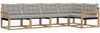 vidaXL Outdoor-Sofagarnitur mit Kissen 5 pcs Weiß und Hellgrau 3388677 Bild 2