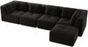 Ecksofa Schwarz, modular, Cordbezug, 74 cm tiefe Sitzfläche, ohne Gestell, ohne Aufbau,69x386x177 cm Bild 5