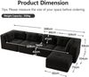 Ecksofa Schwarz, modular, Cordbezug, 74 cm tiefe Sitzfläche, ohne Gestell, ohne Aufbau,69x386x177 cm Bild 5