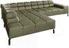 KAWOLA Sofa NELSON Ecksofa Leder olivgrün Recamiere links 72 x 216 x 321 cm Bild 3