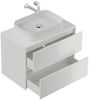 Badmöbel Taifun 80cm mit rechteckigem Aufsatzwaschbecken weiß Hgl : Weiss hochglanz Bild 2