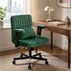 REDOM Bürostuhl Samt-Bürostuhl für Homeoffice, höhenverstellbarer Drehstuhl (mit klappbaren Armlehnen Leise Rollen & eleganter Stoffbezug, platzsparend, 1 St), 70 x 92 x 70 cm Ideal für Arbeitszimmer, Kleinräume & Besprechungsbereich Bild 4