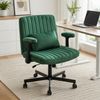 REDOM Bürostuhl Samt-Bürostuhl für Homeoffice, höhenverstellbarer Drehstuhl (mit klappbaren Armlehnen Leise Rollen & eleganter Stoffbezug, platzsparend, 1 St), 70 x 92 x 70 cm Ideal für Arbeitszimmer, Kleinräume & Besprechungsbereich Bild 3