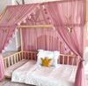 Baby Fancyroom Betthimmel Betthimmel Tüll Hausbett Kinderbett 2 Stück 340cm 380cm Montessori (3-tlg. Set mit 2x Betthimmel und einer 20er Pomponkette, Baldachin, Kinder Betthimmel Baldachin Himmel Deko Set), Betthimmel für Hausbett Montessori Bild 3