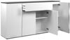 Finori Brest 51A Sideboard, Matera / weiß HGL | Sideboard für Wohnzimmer | Maß: B x H x T ca. 177,5 x 92 x 40 cm | Sideboard mit 4 Türen und 1 Schubkasten Bild 5
