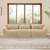 Modulares 3-Sitzer Sofa in 3 Paketen, 291×104×73 cm – hellkhaki, rahmenlos, mit Premium-Plüschstoff und rutschfester Basis Bild 3