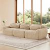 Modulares 3-Sitzer Sofa in 3 Paketen, 291×104×73 cm – hellkhaki, rahmenlos, mit Premium-Plüschstoff und rutschfester Basis Bild 2