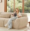 Modulares 3-Sitzer Sofa in 3 Paketen, 291×104×73 cm – hellkhaki, rahmenlos, mit Premium-Plüschstoff und rutschfester Basis Bild 5