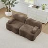 Modulares 2-4-Sitzer Sofa H 70 x T 192 x B 98 cm aus Samt, rahmenlos, mit Hocker, ohne Montage Bild 2