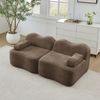 Modulares 2-4-Sitzer Sofa H 70 x T 192 x B 98 cm aus Samt, rahmenlos, mit Hocker, ohne Montage Bild 3