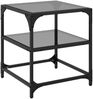 vidaXL Couchtische mit Glasplatten 2 Stk. Schwarz 40x40x45 cm Stahl 846005 Bild 4