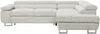Vente-unique - NURAZIO Sofa SamtStoff Beige - B 202 cm x H 70 cm x L 268 cm Bild 4