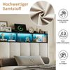PXloue Polsterbett LED Einzelbett 90x200cm mit Ladefunktion und hydraulischem Stauraum, Geeignet für kleine Wohnungen (mit zusätzlichem Stauraum) Bild 4