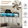 PXloue Polsterbett LED Einzelbett 90x200cm mit Ladefunktion und hydraulischem Stauraum, Geeignet für kleine Wohnungen (mit zusätzlichem Stauraum) Bild 3
