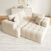3-4-Sitzer modulares Ecksofa B 244,5 x T 136 x H 79 cm aus Chenille in Beige Bild 4
