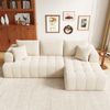 3-4-Sitzer modulares Ecksofa B 244,5 x T 136 x H 79 cm aus Chenille in Beige Bild 2