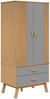 vidaXL Kleiderschrank OLDEN Grau Braun 76,5x53x172cm Massivholz Kiefer 358595 Bild 2