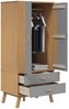 vidaXL Kleiderschrank OLDEN Grau Braun 76,5x53x172cm Massivholz Kiefer 358595 Bild 5