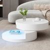 REDOM Couchtisch mit 360° drehbarer Tischplatte (Satztisch, 1-St, Doppelschichtiger Sofatisch), Obere Tischplatte 360° frei drehbar Bild 3