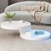 REDOM Couchtisch mit 360° drehbarer Tischplatte (Satztisch, 1-St, Doppelschichtiger Sofatisch), Obere Tischplatte 360° frei drehbar Bild 4