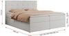 Boxspringbett, Doppelbett Matratze und Topper, Polsterbett - CENTOS - 200x200cm - Weiß Kunstleder - H4 Bild 5