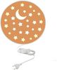 Kinderzimmer Wandlampe mit Mond & Sternen Pfirsichfarben, Schalter, Ø 25cm Bild 2