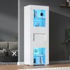 Freistehende Vitrine 60x40x170 cm Weiß mit Hochglanzfront, Einzeltürdesign, 4 Lagerbereiche, LED-Beleuchtung Bild 2