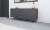 borchardt Möbel Sideboard Tom, Kommode Breite 166cm, hängend oder stehend mit Metallgriffen, 2 Türen 3 Schubkästen, verstellbare Einlegeböden Bild 4