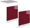 Frontblende R-Line Rot Hochglanz 60 cm , AP Marmor Vicco Bild 4