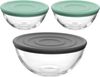 LEONARDO Schale Schalen-Set CUCINA, 6-teilig, 3 Schüsseln mit Silikondeckel, Glas, (Set, 6-tlg), spülmaschinengeeignet Bild 2