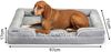 lionto Hundebett premium, orthopädisches Memoryfoam-Bett mit erhöhtem Rand, waschbarem Bezug & stabilem Halt, 97x71x17 cm, grau Bild 5