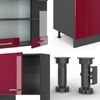 Küchenzeile R-Line Rot Hochglanz/Anthrazit 300 cm mit Hochschrank, ohne Arbeitsplatte Vicco Bild 5