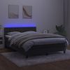 vidaXL Boxspringbett mit Matratze & LED Dunkelgrau 140x190 cm Samt 3134640 Bild 4